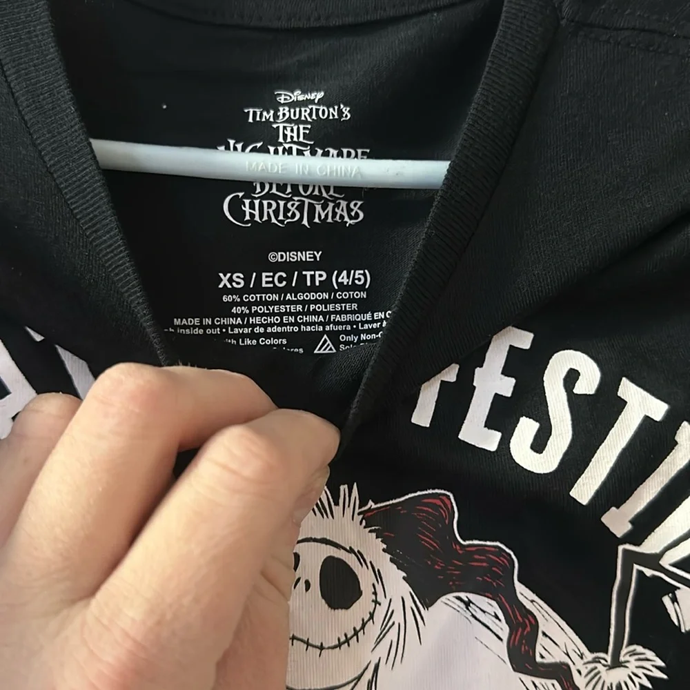 DISNEY NIGHTMARE BEFORE CHRISTMAS JACK SKELLINGTON CHRISTMAS TEE: BLACK: NWT: XS